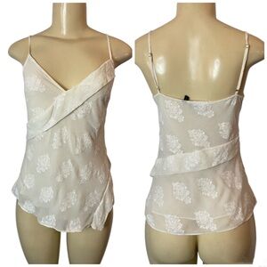 Theory Silk Ivory Classic Crossover Camisole Fairy Cottagecore Tank Top Small